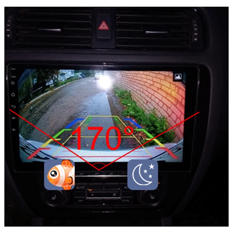 Sinairyu AHD 1920x1080P Car Camera 170 Degree Fish Eye Lens Starlight Night Vision HD Vehicle Rear View Camera