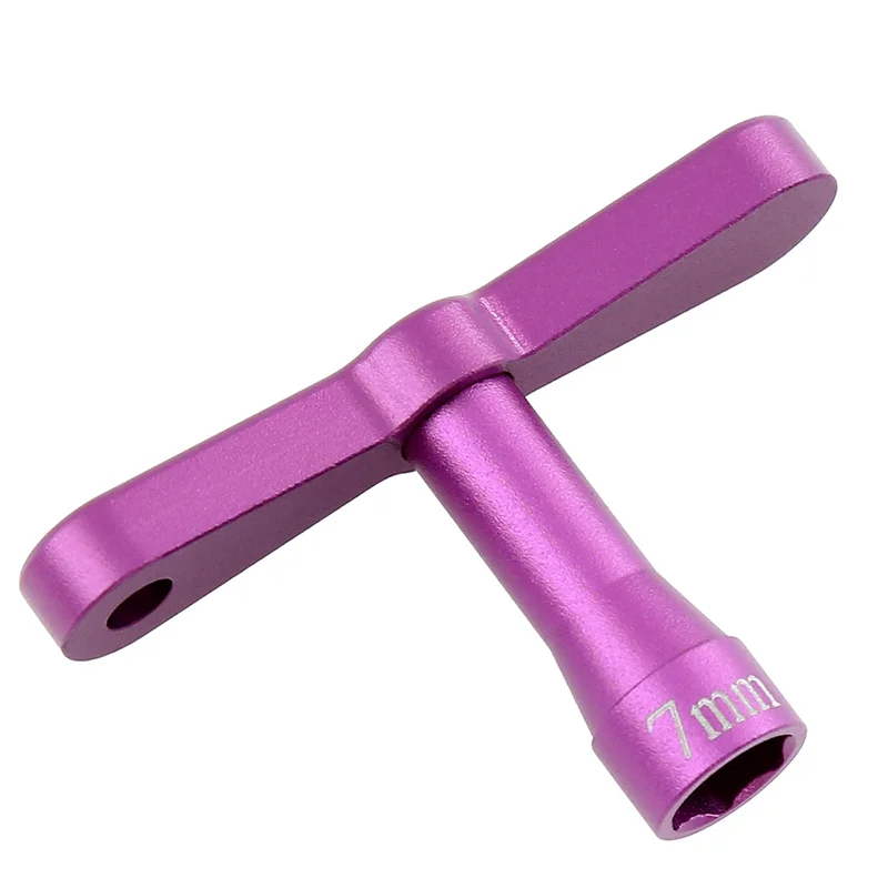 업그레이드 부품 금속 휠 육각 7Mm 너트 슬리브 렌치 도구 1/18 1/24 RC 크롤러 자동차 TRX4M SCX24 AX24 FCX24 FCX24M Purpler