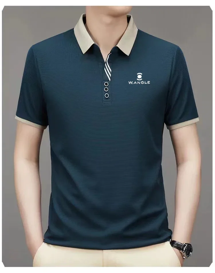 2024 Men's Golf Short Sleeve POLO Business Casual W Angle Fashion Polo Summer Popular T-shirt Golf Men's Polo Top