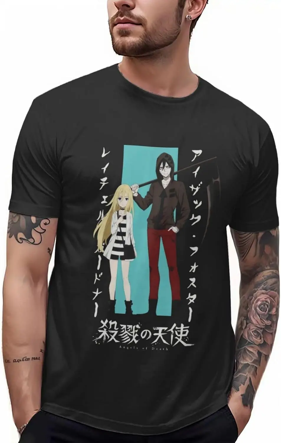 Anime Angels of Death T Shirt Man'S Summer Print Round Neckline Tee Classic Short Sleeve Tshirt