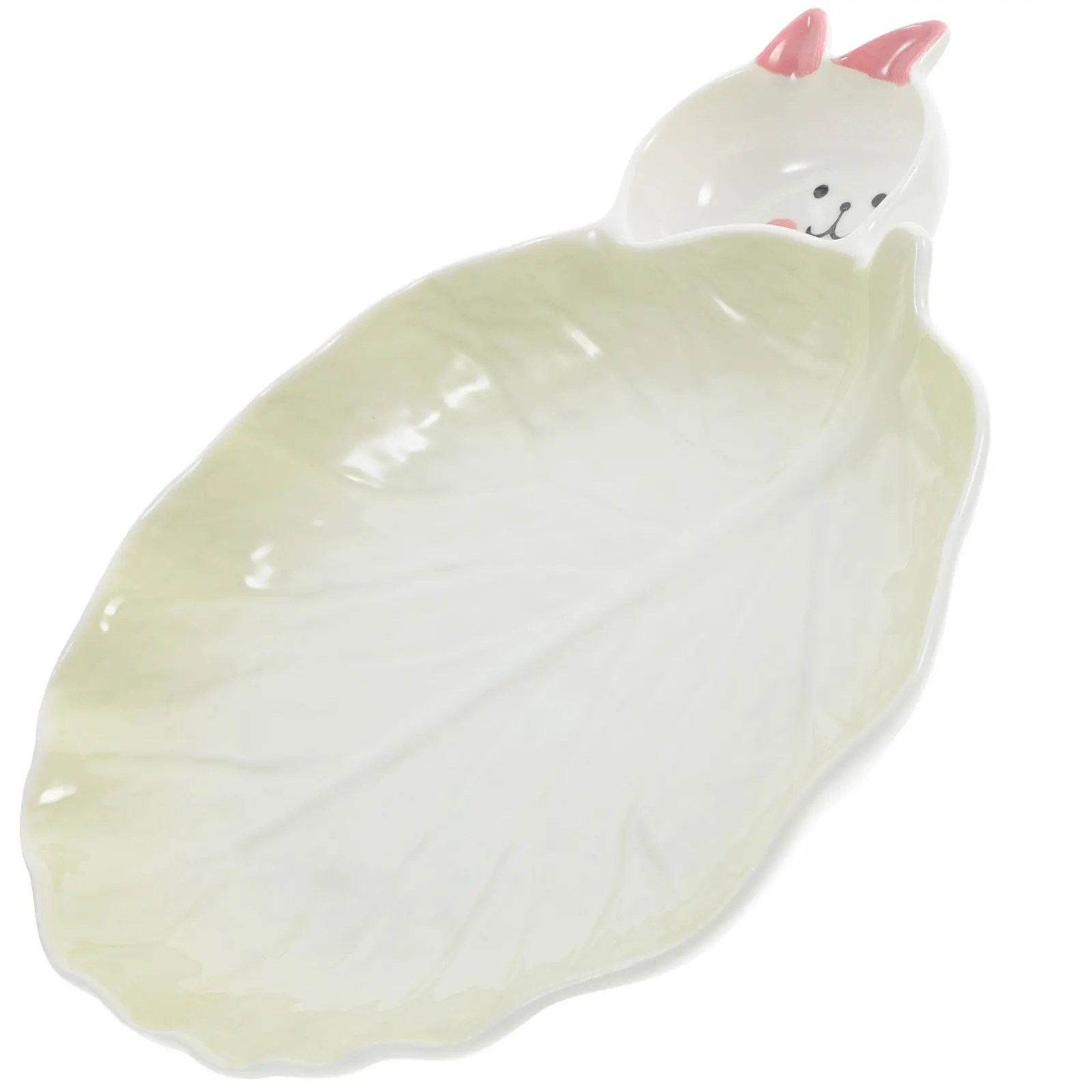 

Керамическая тарелка с капустой и кроликом, креативный поднос для сервировки еды, салат, десертная тарелка, милый ужин, кухонные принадлежности, кухонный поднос для еды