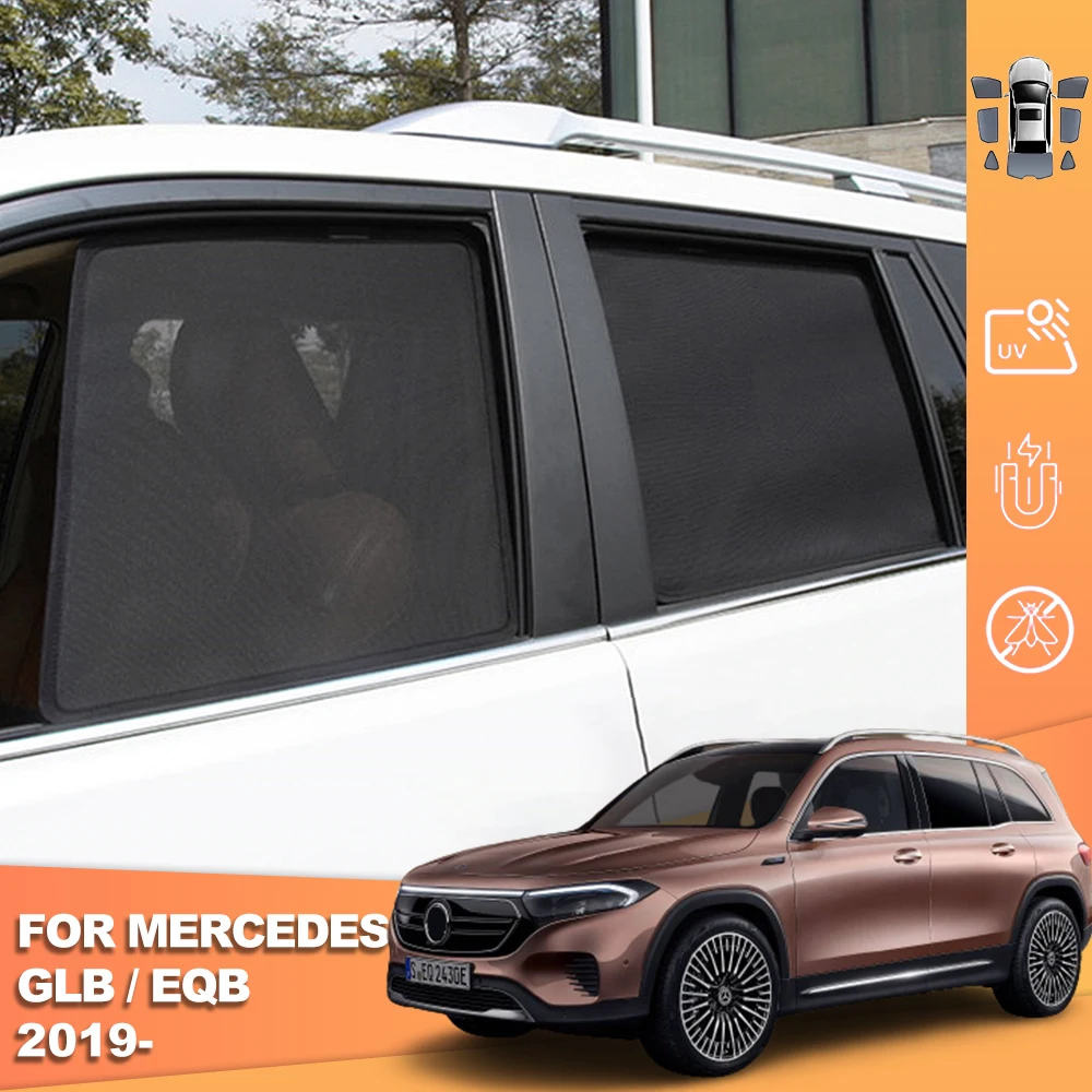 

For Mercedes Benz GLB EQB 2019-2024 Magnetic Car Sunshade Shield Rear Side Baby Window Sun Shade Visor Front Windshield Curtain