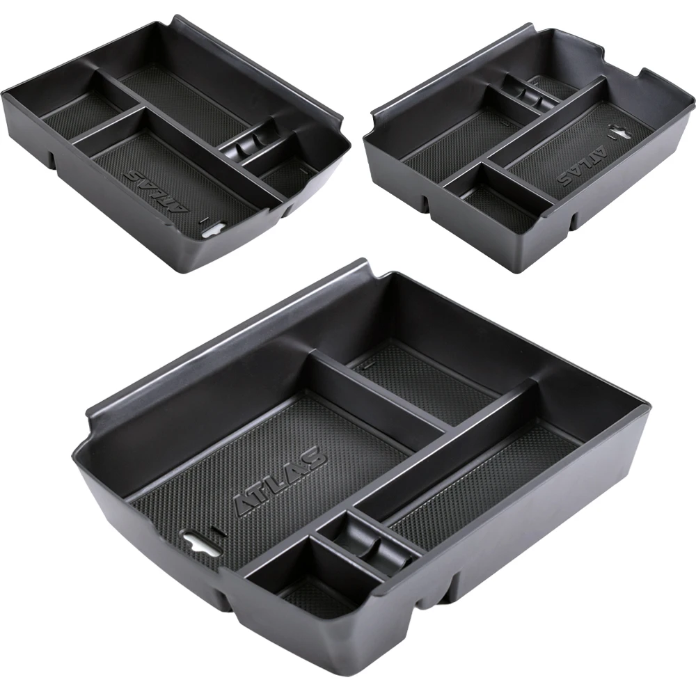 Center Console Organizer Tray For VW Volkswagen Atlas Accessories 2018 2019 2020 2021 2022 2023 Armrest Storage Glove Box