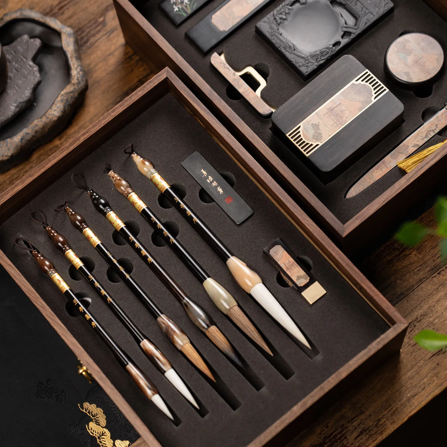 Bi Lanting Yaji Study Four Treasures Set Calligraphy Special Pen and Ink Paper Inkstone Full Set of Professional Grade Supplies