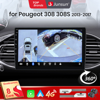Junsun Qualcomm 8-Core 360 Camera Wireless CarPlay Android Auto Car Radio for Peugeot 308 308S 2013 - 2017 GPS
