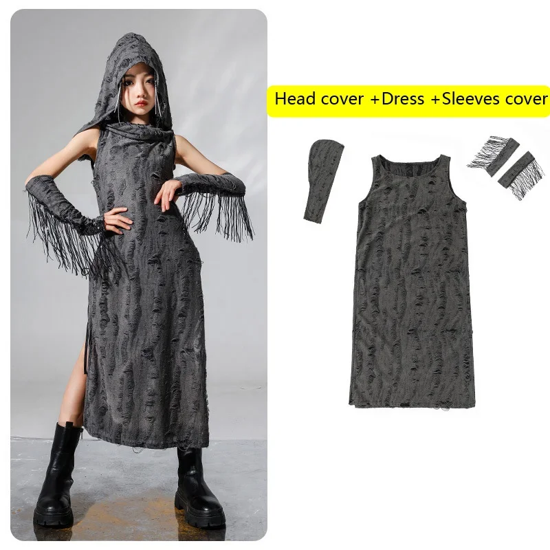 Mädchen Hip Hop Crop Lange Hoodie Tank Kleid Oversleeve Schwarz Shorts Kleidung Kinder Streetwear Kinder Street Dance Bühne Kostüm