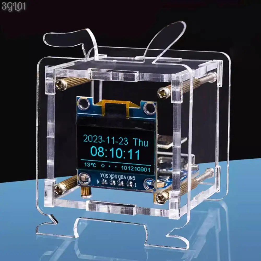 Комплект мини-часов для прогноза погоды ESP8266, 0,96 дюйма, OLED-дисплей, электронный комплект «сделай сам» с поддержкой сетей Wi-Fi 2,4 ГГц