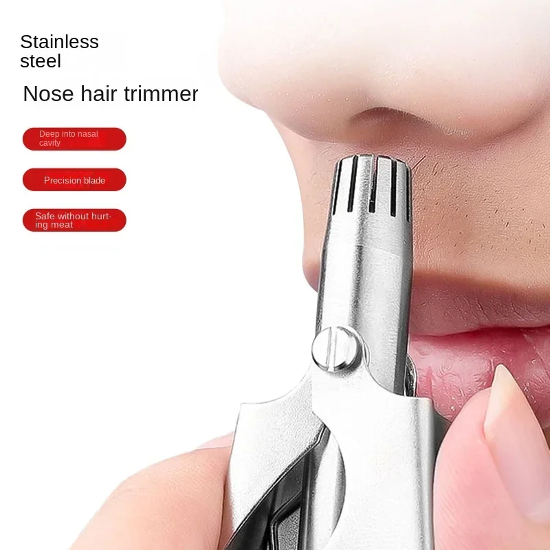 1 Set Nose Hair Trimmer for Men Stainless Steel Manual Shaver Suitable For Nose Hair Razor Washable Portable Nose Hair Trimmer