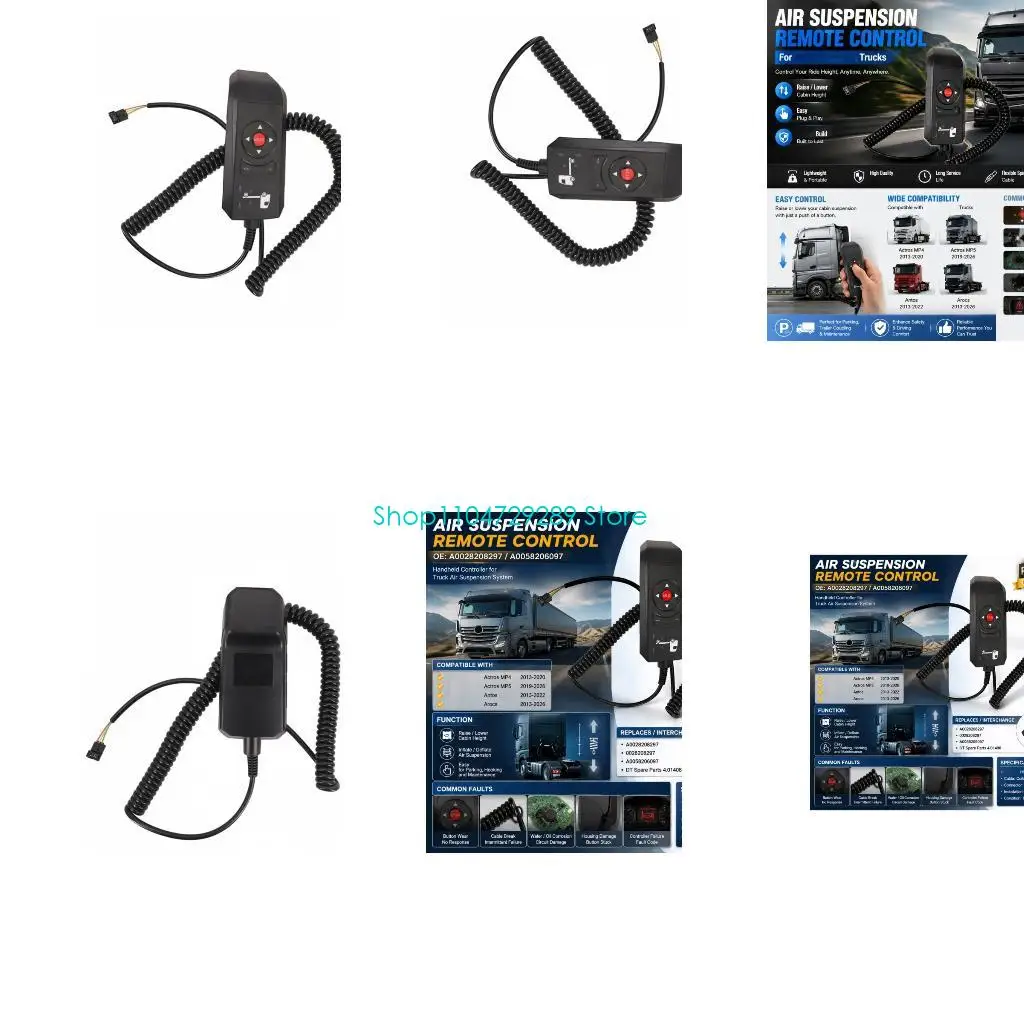 D8KE A0028208297 Replacement Cab Suspension Handset for Older or Nonworking Remotes, with Attached Coiled Cable and Terminal