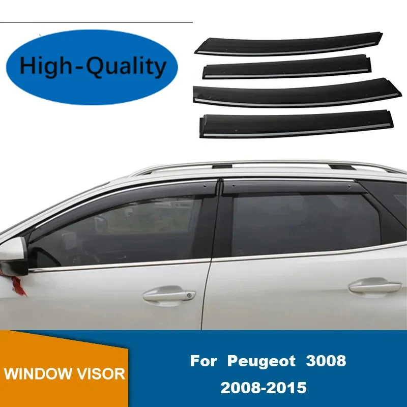 Side Window Deflector For Peugeot 3008 2008 2009 2010 2011 2012 2013 2014 2015 Window Visors Sun Rain Guard Weather Shield