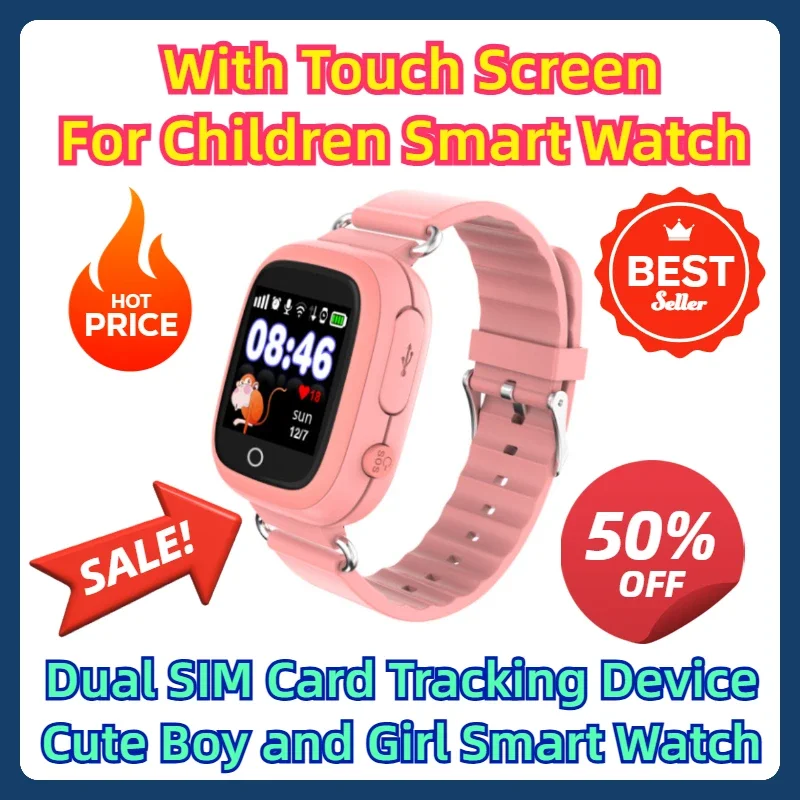 Dual SIM Card Tracking Device Cute Boy and Girl Smart Watch With Touch Screen for Children Smart Watch