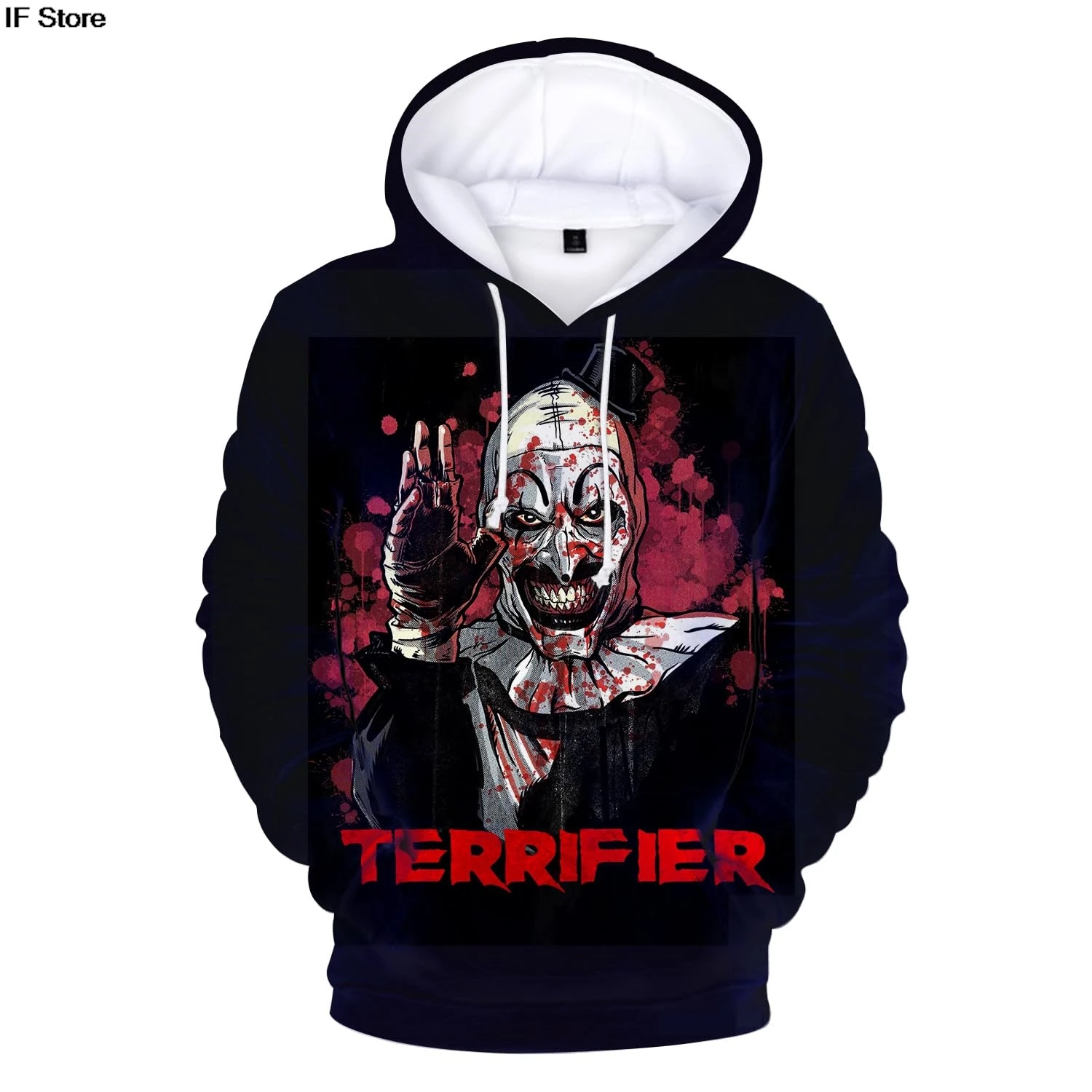 مرعب شخصية مخيفة ثلاثية الأبعاد هوديس هالوين الرجال الهيب هوب الشارع الشهير بلوزات البلوفرات Harajuku رياضية القمم الملابس #3