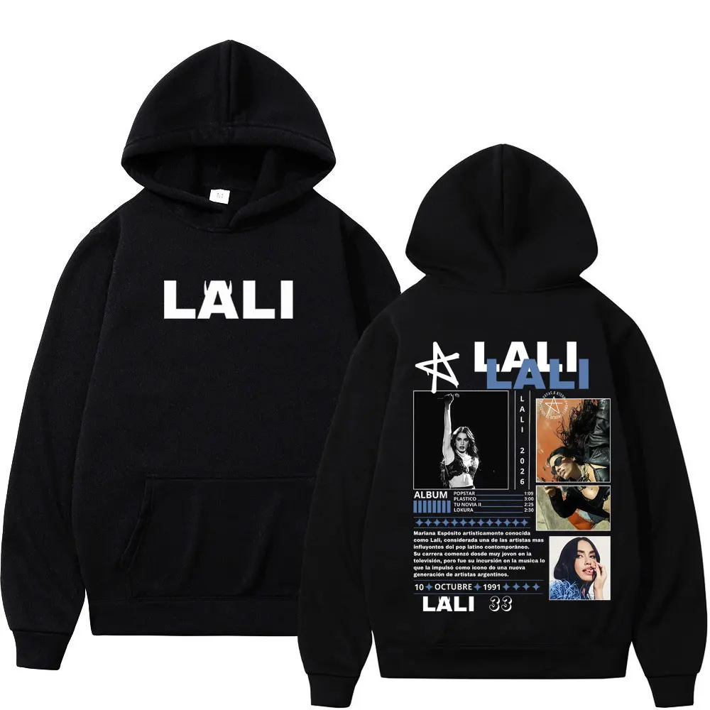 

Худи с принтом Singer Lali River Album Tour 2026, модные толстовки для мужчин и женщин, повседневные пуловеры с длинными рукавами в стиле хипстер, уличная одежда