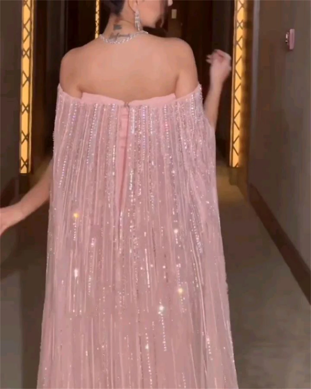 Customized Jiayigong Exquisite   Prom  Simple Off-the-shoulder A-line  es Paillette Bolero Open Back S Custom