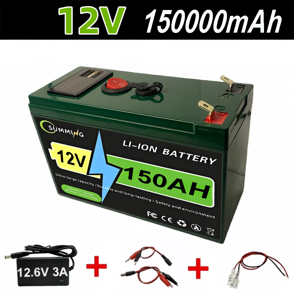 

Аккумулятор LiFePO4 12В 150Ач глубокого разряда для автономных систем, солнечных батарей, эхолотов, освещения, электромобилей, со встроенной BMS 100А