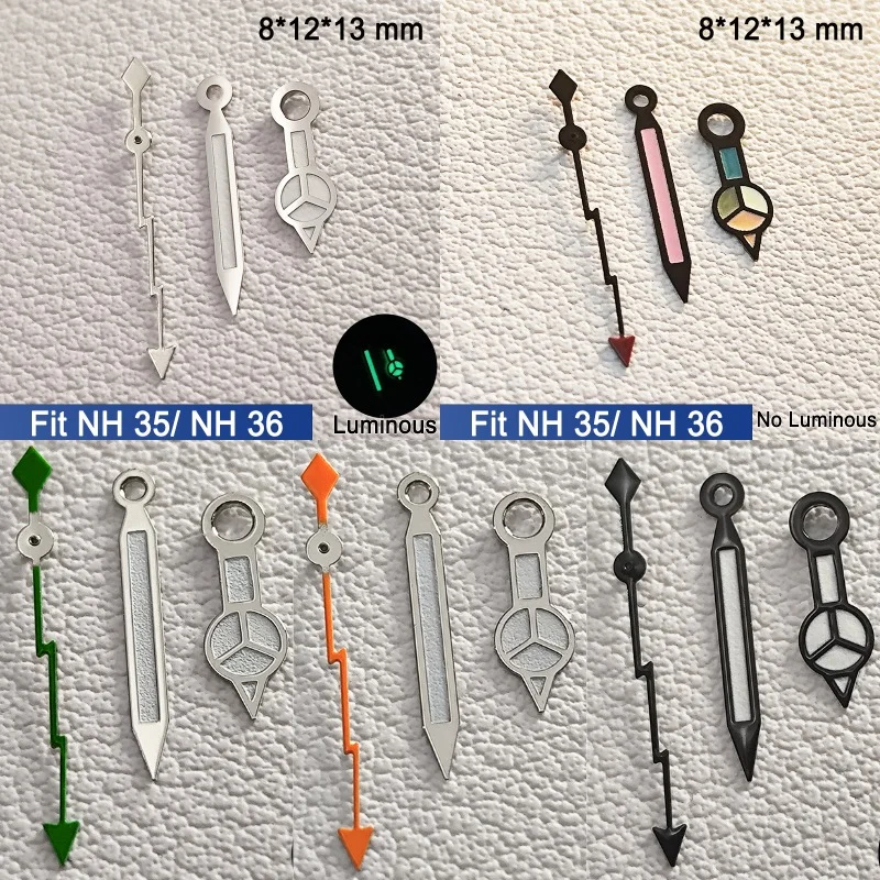 

For NH35 NH36 Series Movement Watch Hands Green Luminous Hands Luxury Men's Watches Accessories Parts Modification Part