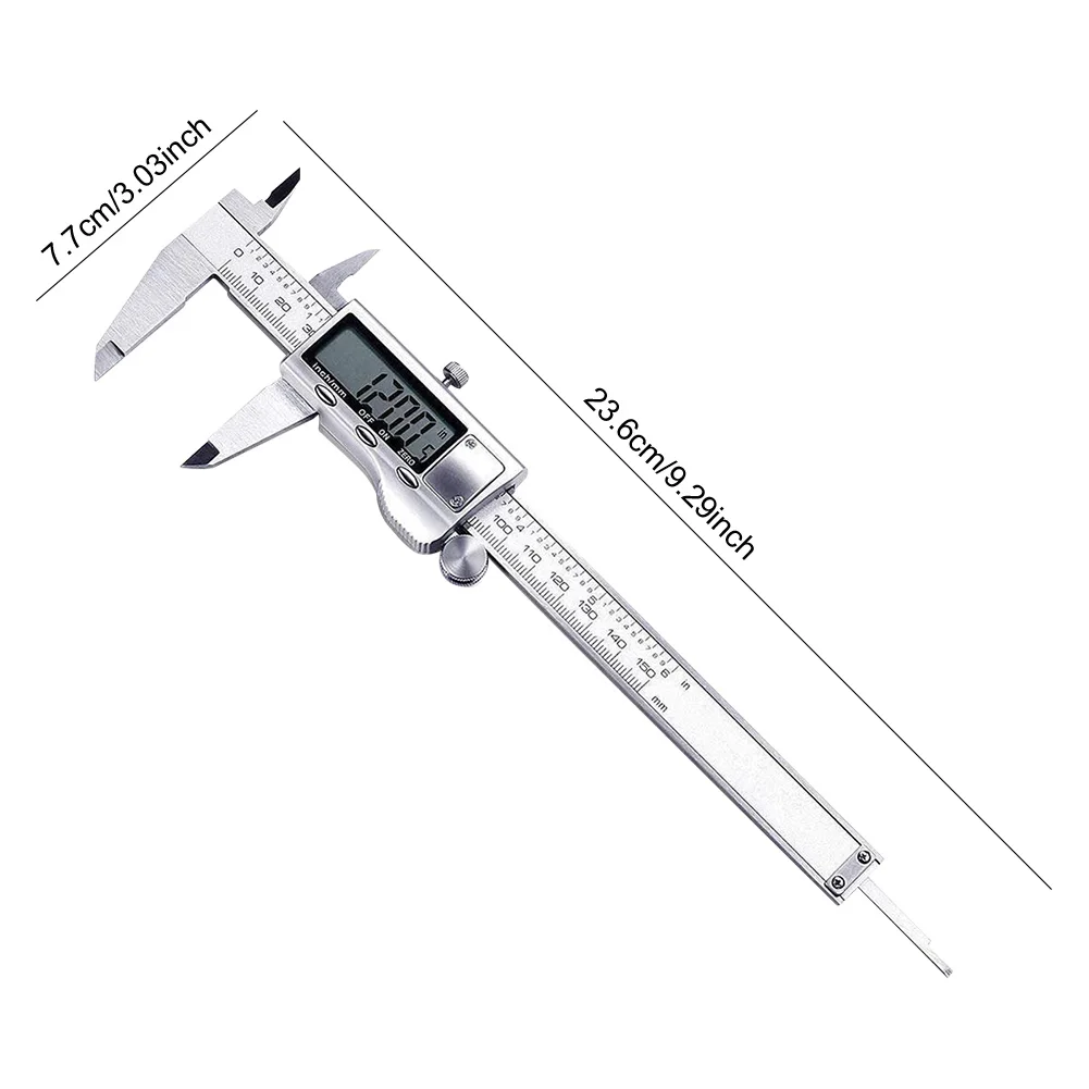 Calibro digitale da 150 mm/6 pollici Strumento di misurazione Calibro a corsoio in acciaio inossidabile ad alta precisione per la misurazione domestica/industriale/gioielli