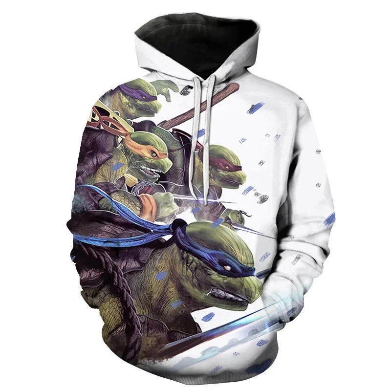 New Cross-border 2024 Spring Men\'s Fashion 3D Printed Hoodie Ninja Turtles Printed Clothing Casual Street High-end Clothing cool