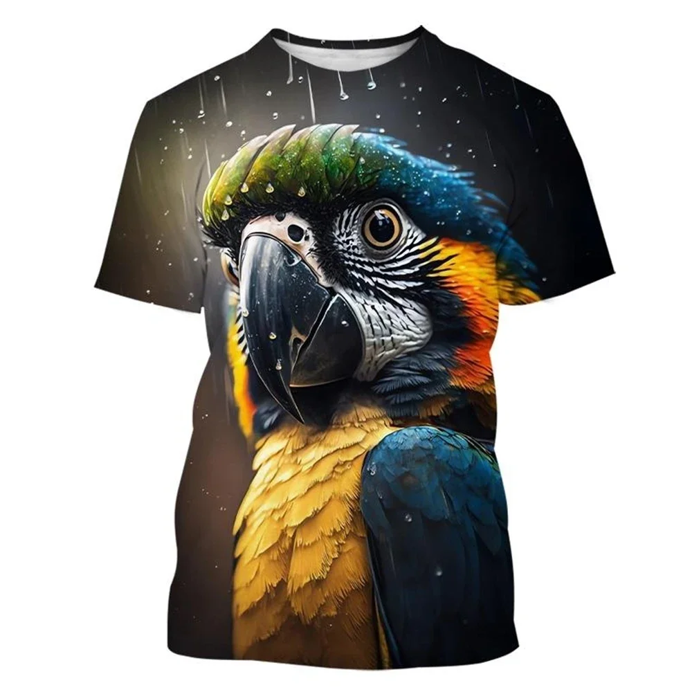 Parrot 3d Printed T-Shirt Men\'s Woemen\'s Fashion Casual Cool T-Shirt Funny Summer Short Sleeve Tops New Unisex Kids T shirt