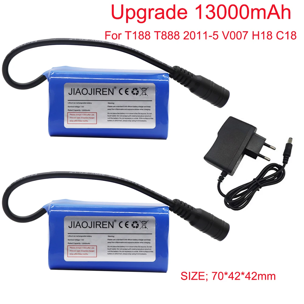 Lipo battery For T188 T888 2011-5 Remote Control Fish Finder Fishing Bait Boat Spare Parts RC toys accessories 2S 7.4V 13000mah.