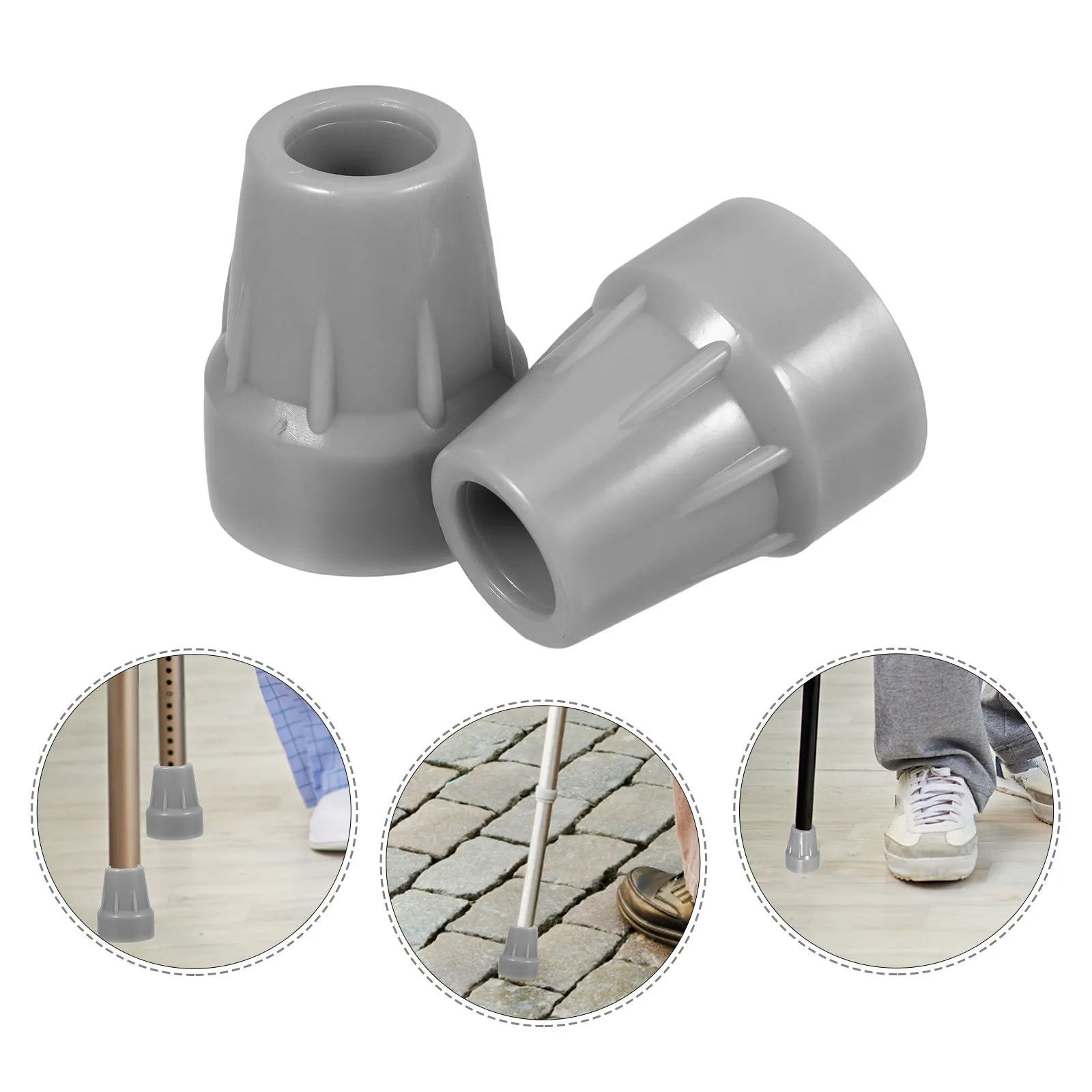 2Pcs Heavy Duty Non Slip Rubber Cane Tips Replacement for Walking Sticks Crutches Canes Support Cane Accessories Seniors
