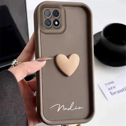 Nome personalizzato personalizzato 3D Love Heart Custodia per Samsung Galaxy A25 A24 A23 A22 4G 5G A21S Cover morbida di lusso A25 A24 A23 A22