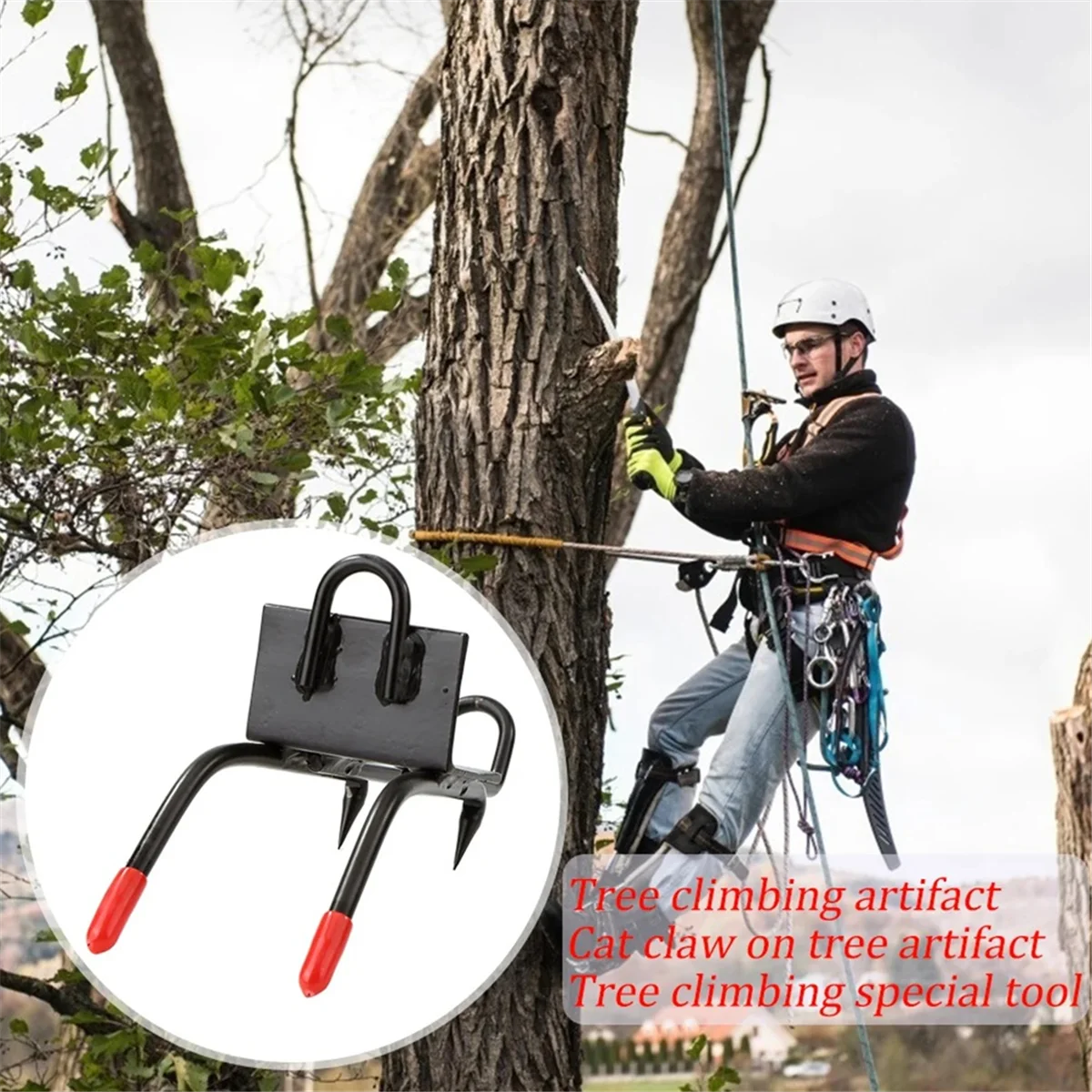 

T61C_Tree Climbing Spikes Claws Multi-Function Tool Pole Climbing Survival Gear Grips Cleats Hiking Spikes Shoes Labor Saving