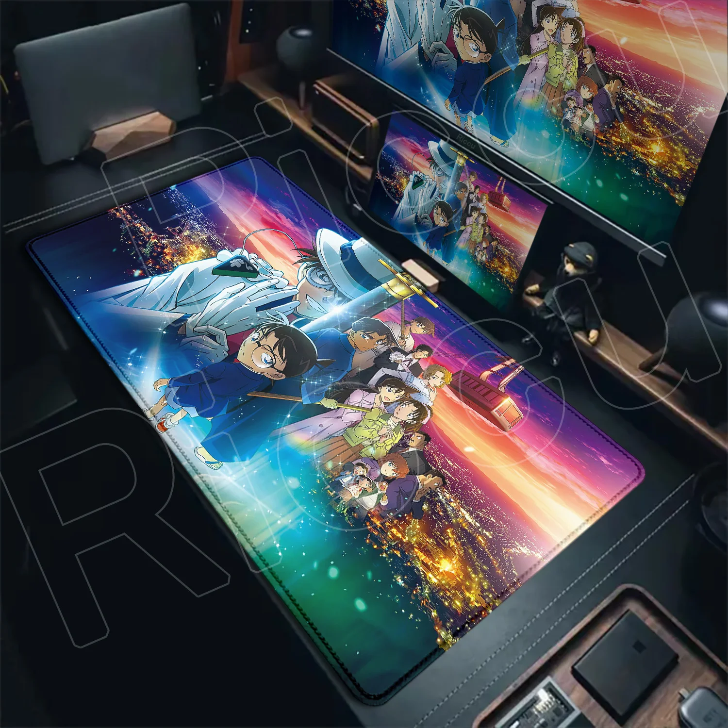 HDプリント アニメ 名探偵コナン マウスパッド コンピューター PC ゲーム ロックエッジ 滑り止め ラバー マウスパッド 大型 XXL キーボード マウス デスクパッド