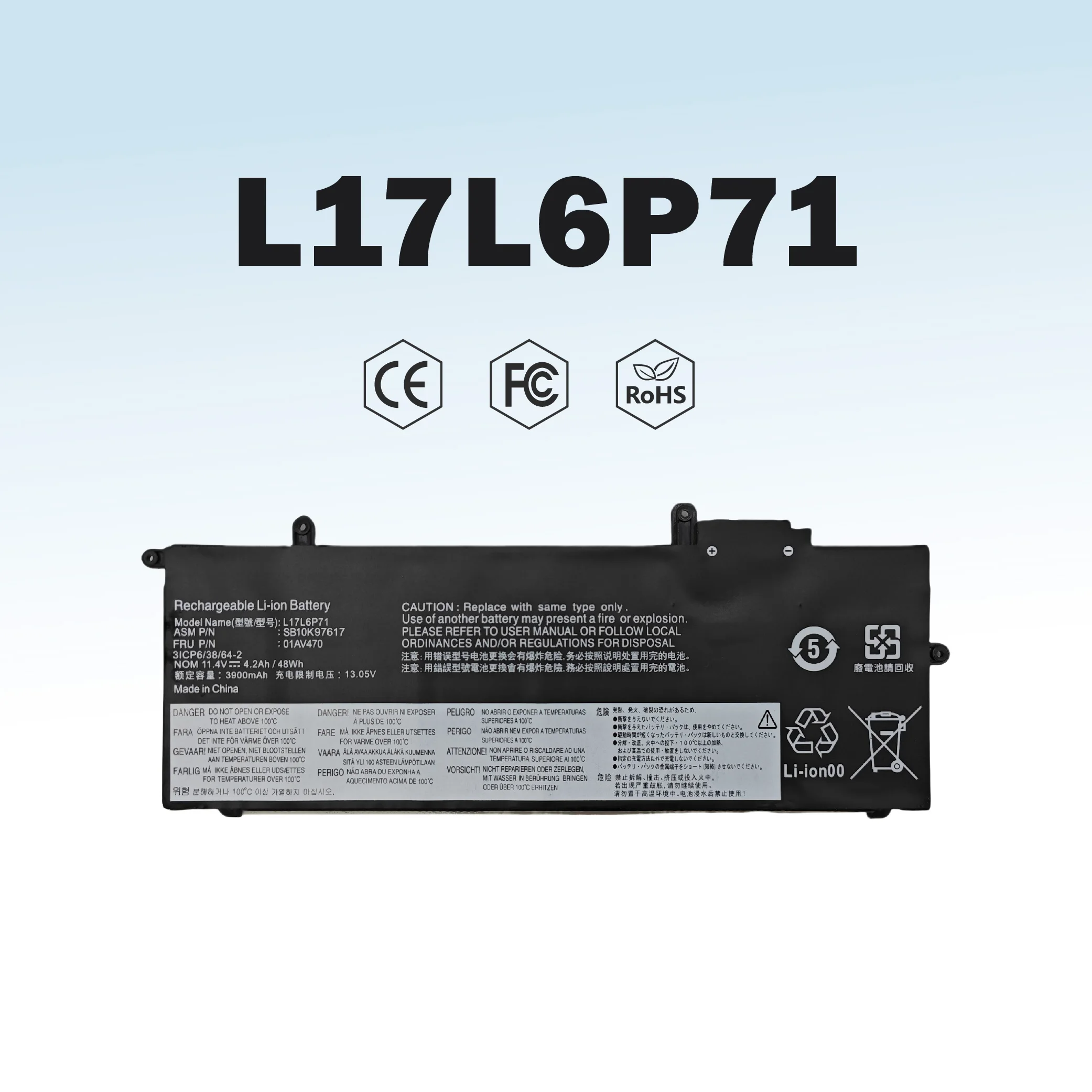 L17L6P71 Laptop Battery Compatible with Lenovo ThinkPad X280 A285 Series Notebook
