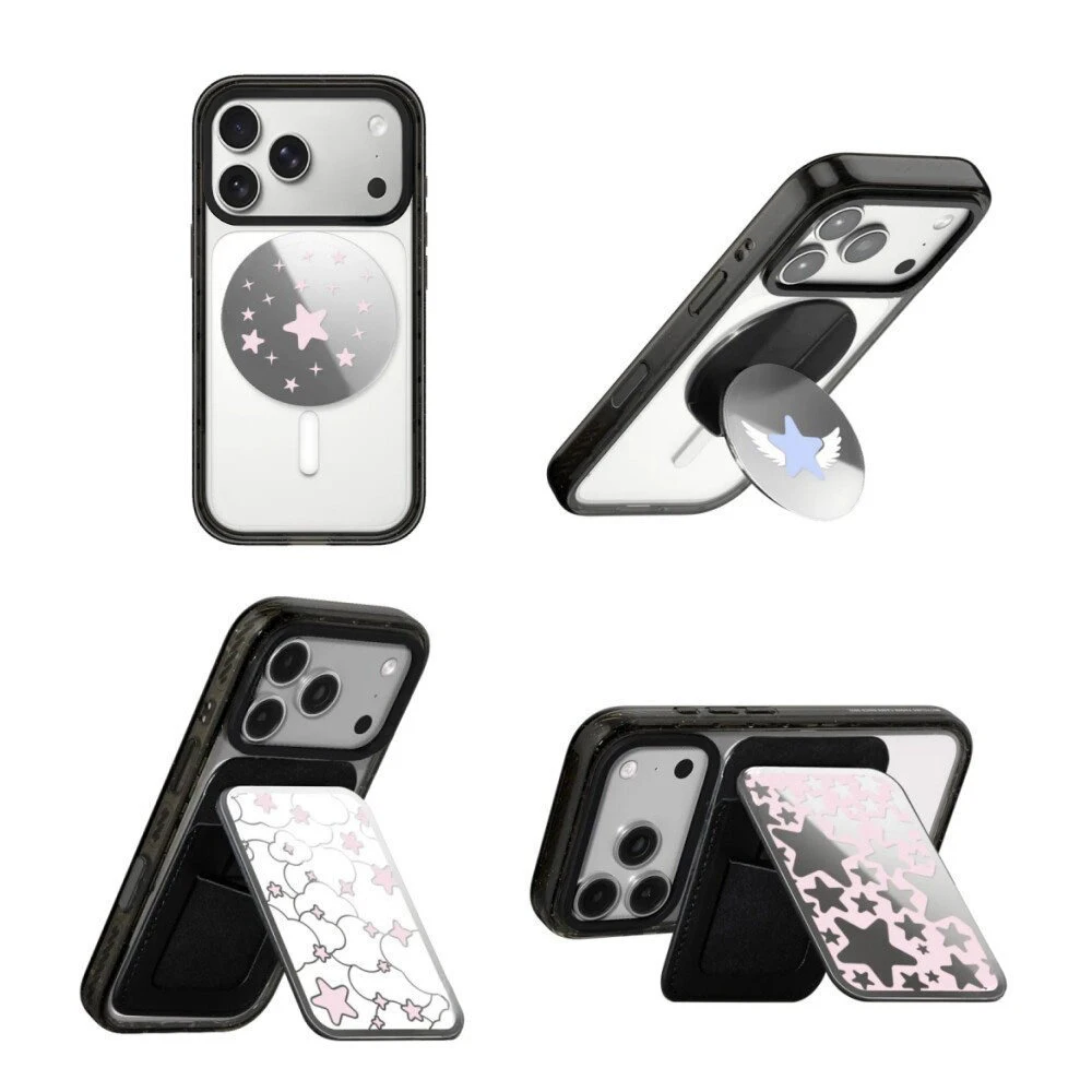 Creative Wings Stars Magnetic Phone Folding Stand Grip for IPhone Holder Mount Support for Galaxy S
