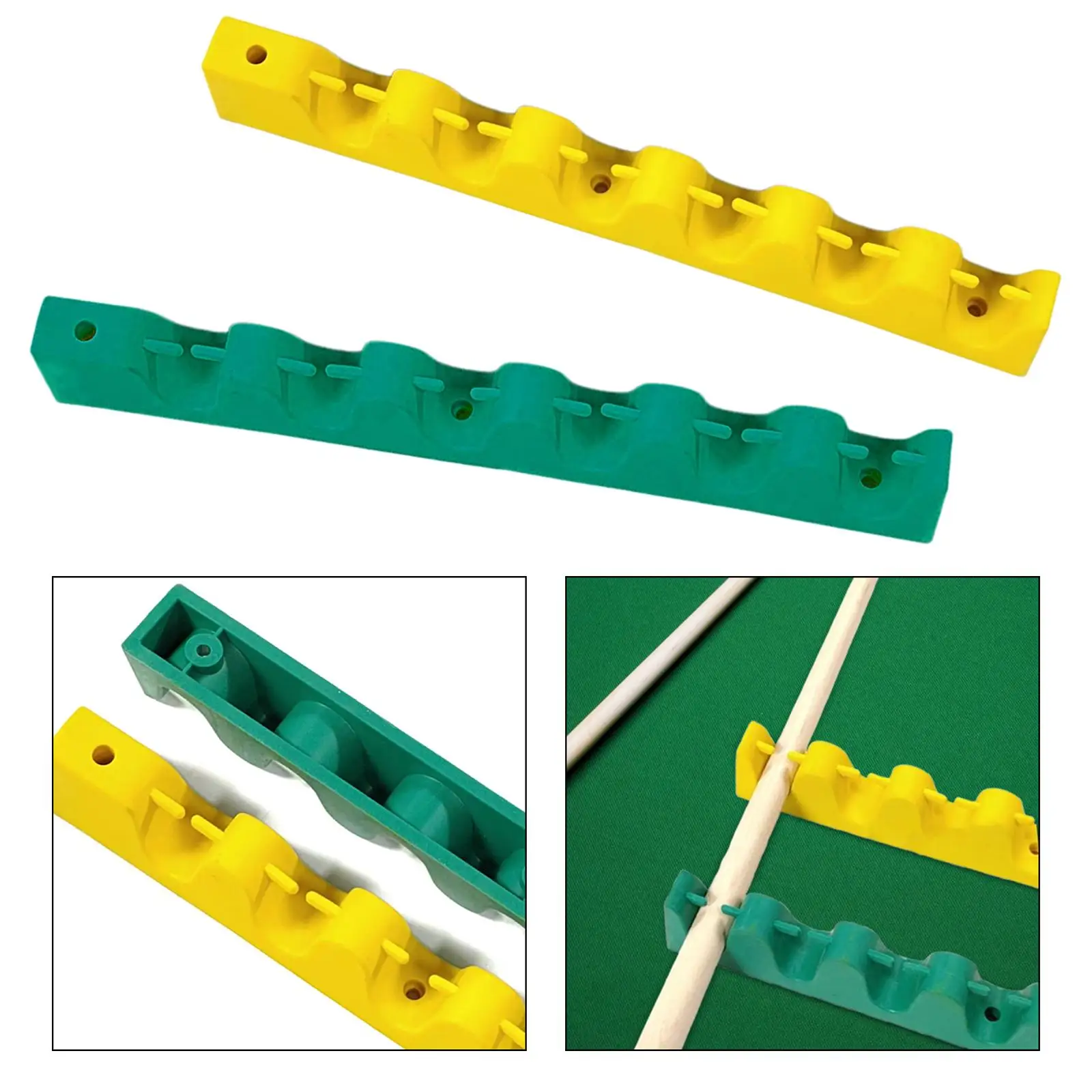 

Wall-mounted Rubber Pool Stick Holder Cue Rack Billiard Storage Solution for Community Center and Home Usage