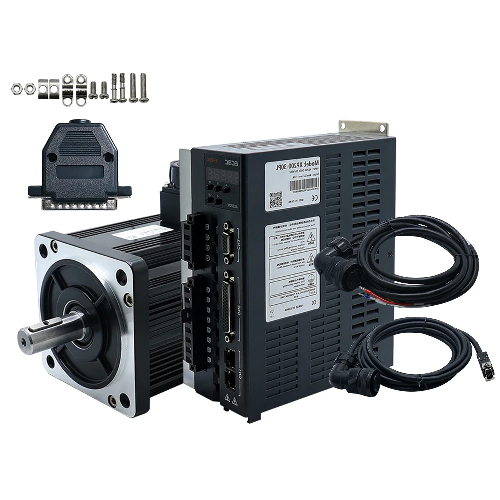 130 Servo motor 2.6KW 220v AC  10Nm 2500RPM 130ST-M10025 + driver  +3M power cable encoder cable for CNC