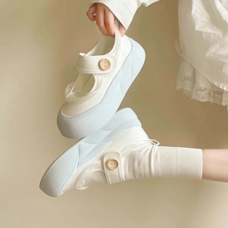 2026 Summer Women Canvas Sneakers Platform Soft Sole Woman Shoes Street Sweet Student Breathable Casual Board Shoes for Woman