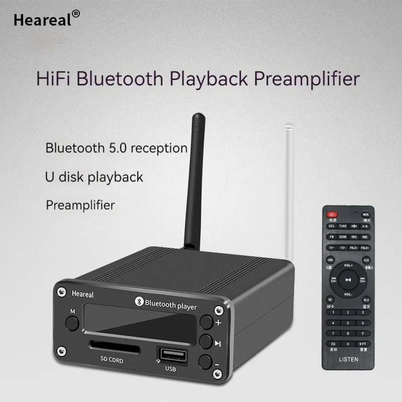 

Bluetooth receiver player wireless audio to amplifier speakers lossless U disk SD card playback remote control hifi preamplifier