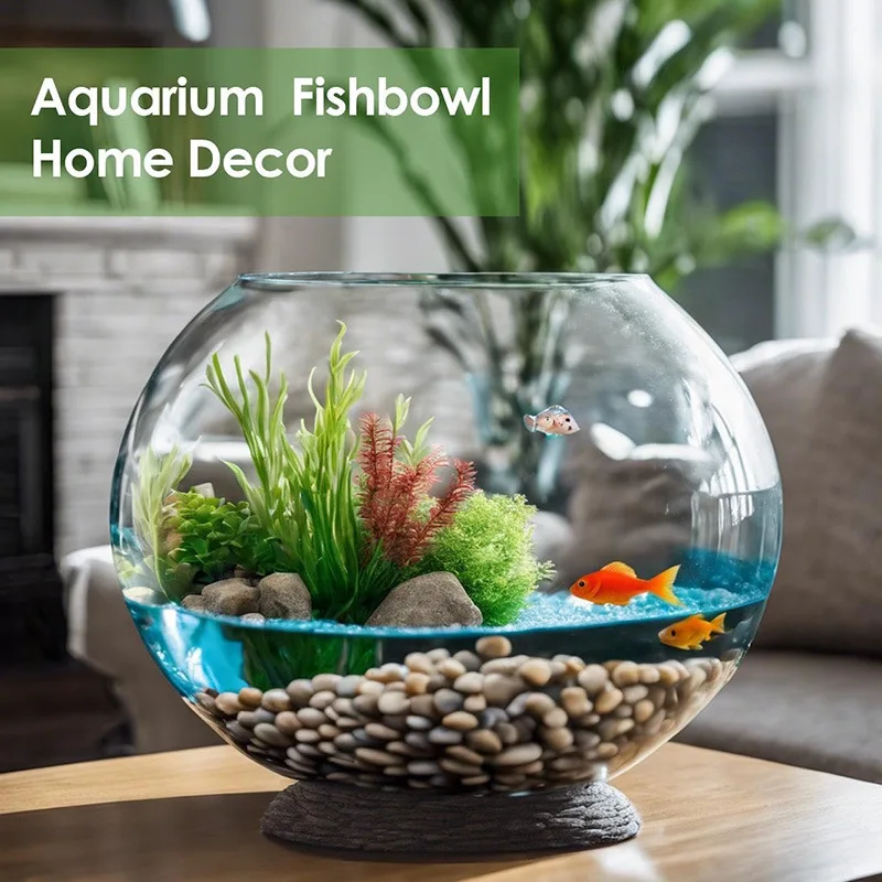Round fish tank with transparent glassSmall and Large Round Cold Cut Clear Glass Aquarium Fish Bowl for Home Decor