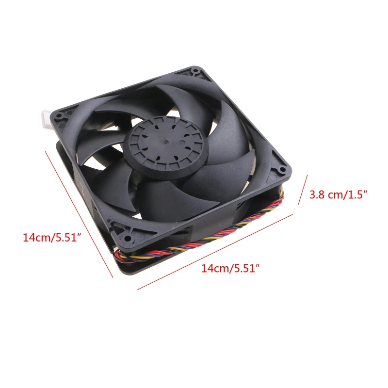 FD1438B12U мощный тихий охлаждающий вентилятор, 6 контактов, 140x140x38 мм, 6000 об/мин для постоянного тока 12 В 43,