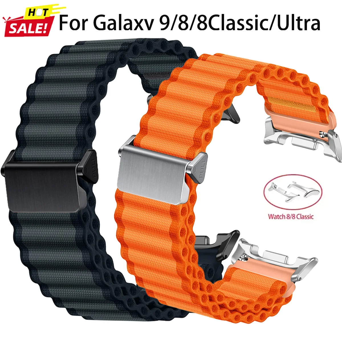 Trail-Armband für Samsung Watch Galaxy Watch 9/8 40 44mm/8 Classic 46MM Nylon Ocean Armband für Galaxy Ultra 2026 2025 47mm Armband