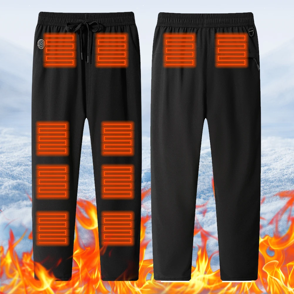 Winter Heated Pants 10 Heating Zone Women Men Heating Trouser Electric Thermal Pants Outdoor Hiking Skiing Hunting Fishing L-6XL