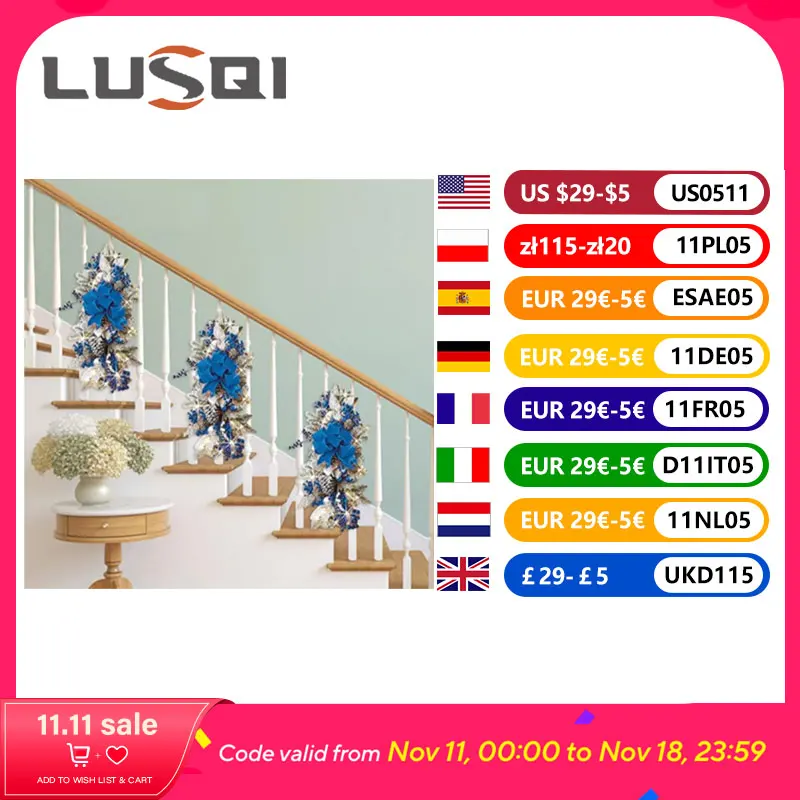 

LUSQI Christmas Stair Decoration Nordic Home Decor For Door And Window Decoration And Party Supplies
