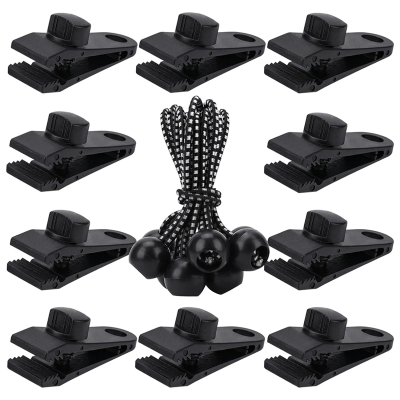 

B39B-Tarp Clips Heavy Duty Lock Grip,20Pack Tarp Clamps,Shade Cloth Clips Fasteners,Pool Awning Cover Bungee Cords Clips