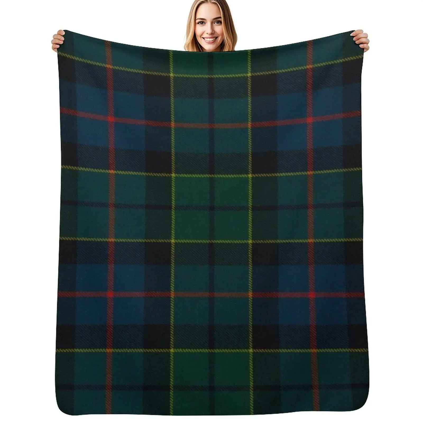 Forsyth Scottish Tartan Throw Blanket Multi Use Warm Blanket for Living Room Bedroom