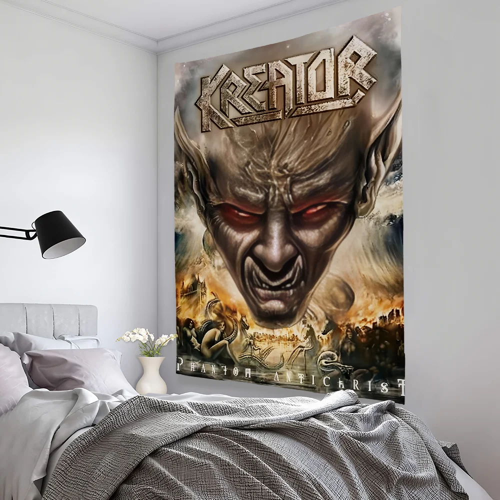 

Heavy Rock Band-K-Kreators Tapestry Bedroom Living Bar Garden Outdoor Microfiber Festival Decoration Background Art Banner