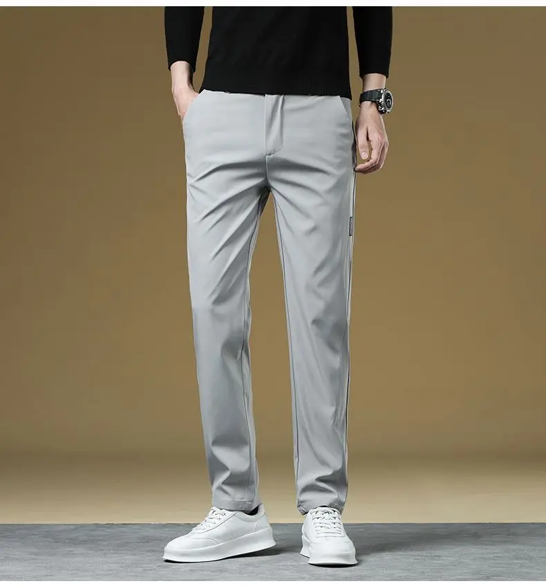 Herren-Herbst-Winter-Hose, dick, warm, Business, gerade geschnitten, lässig, modisch, koreanischer Fleece-Stil, schwarz, grau, Baggy, Y2K-Hose, vielseitig einsetzbar – Detail 14