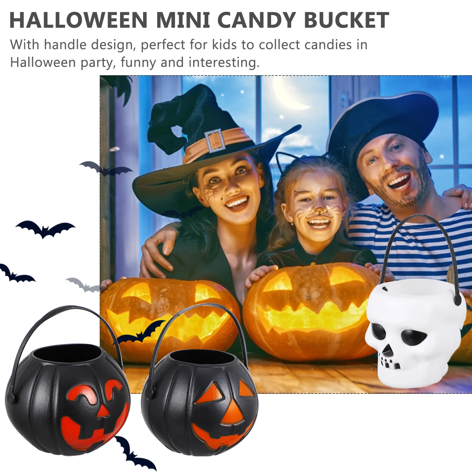 

18 Pcs Halloween Pumpkin Bucket Small Containers Plastic Kids Decoration Party Supplies Mini Storage Boxes Gifts