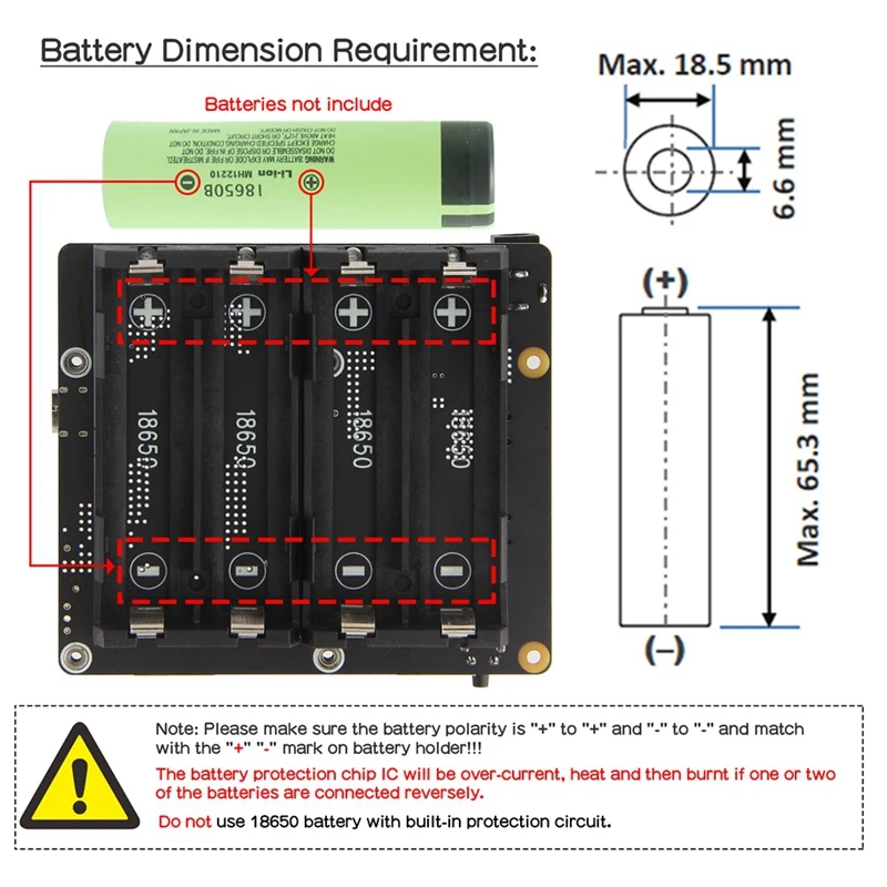 UPS For Raspberry Pi 5 UPS Power Management Board Supports 4 18650 Batteries UPS Module For Raspberry Pi 5