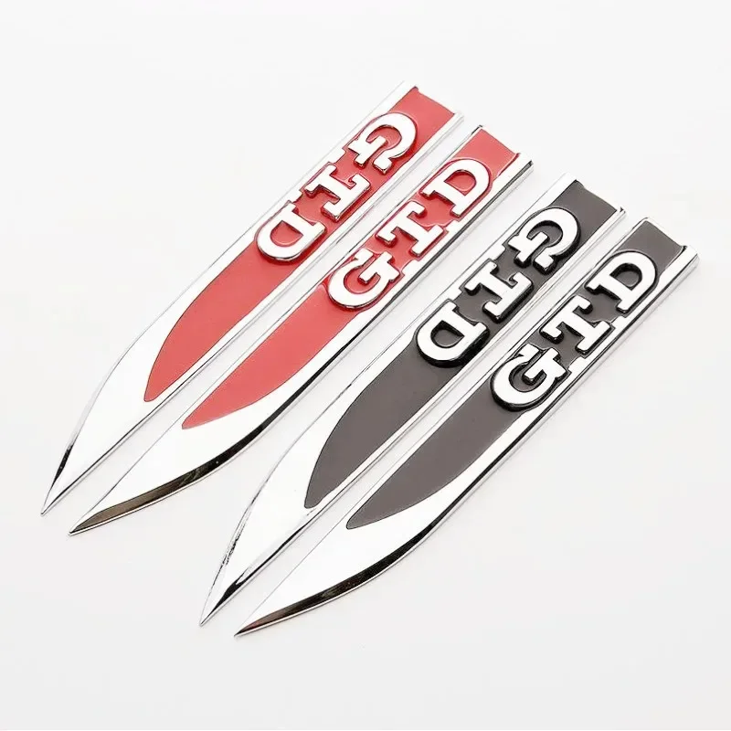 

2Pcs 3D Metal Car Fender Badge Decal GTD Logo Stickers For Volkswagen VW Golf 4 5 6 7 MK4 MK5 MK6 MK7 GTD Emblem Accessories