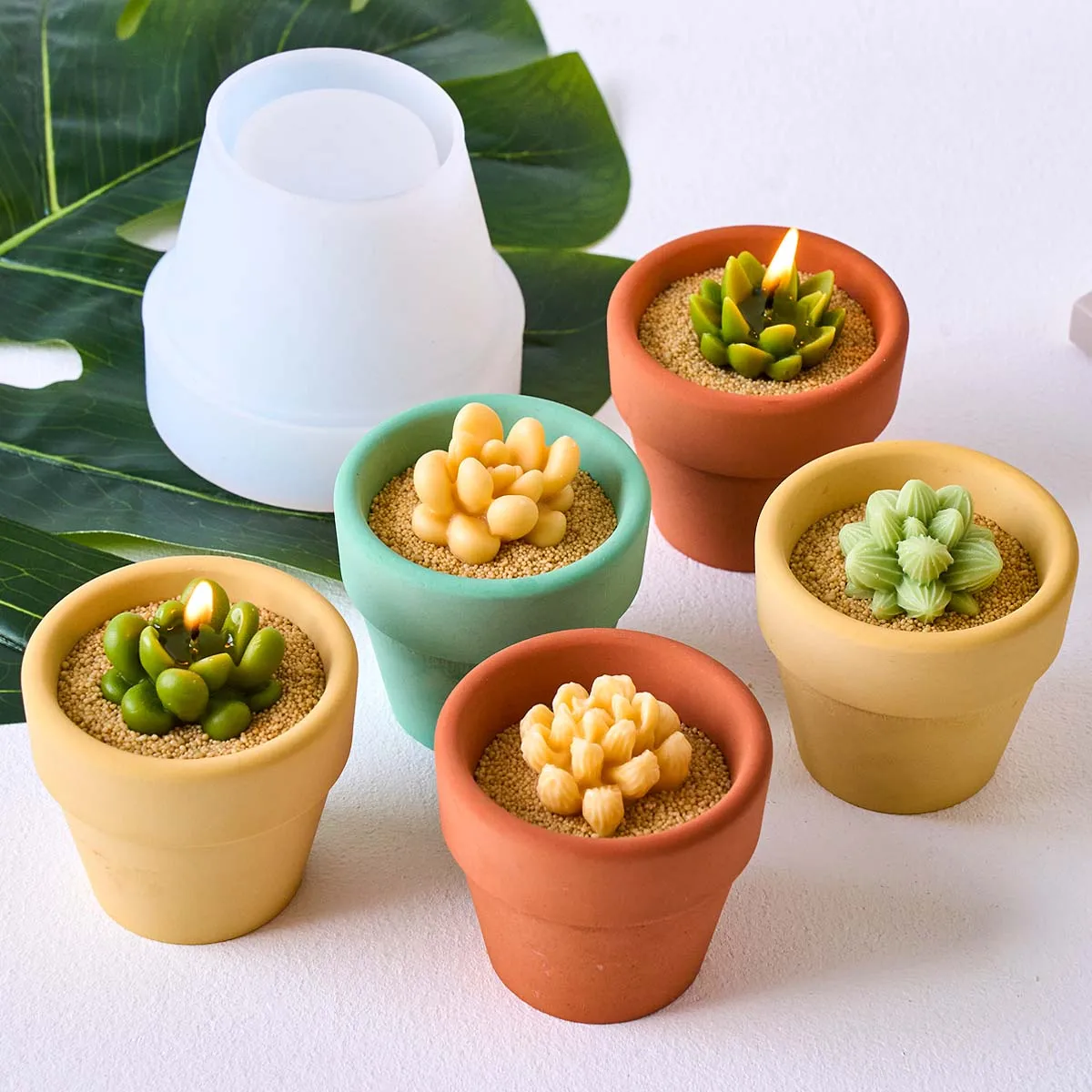 Moule en silicone rond Simplicity pour pot à bougie, fabrication artisanale de pots de plantes succulentes, boîte de rangement en plâtre et résine, moules en argile