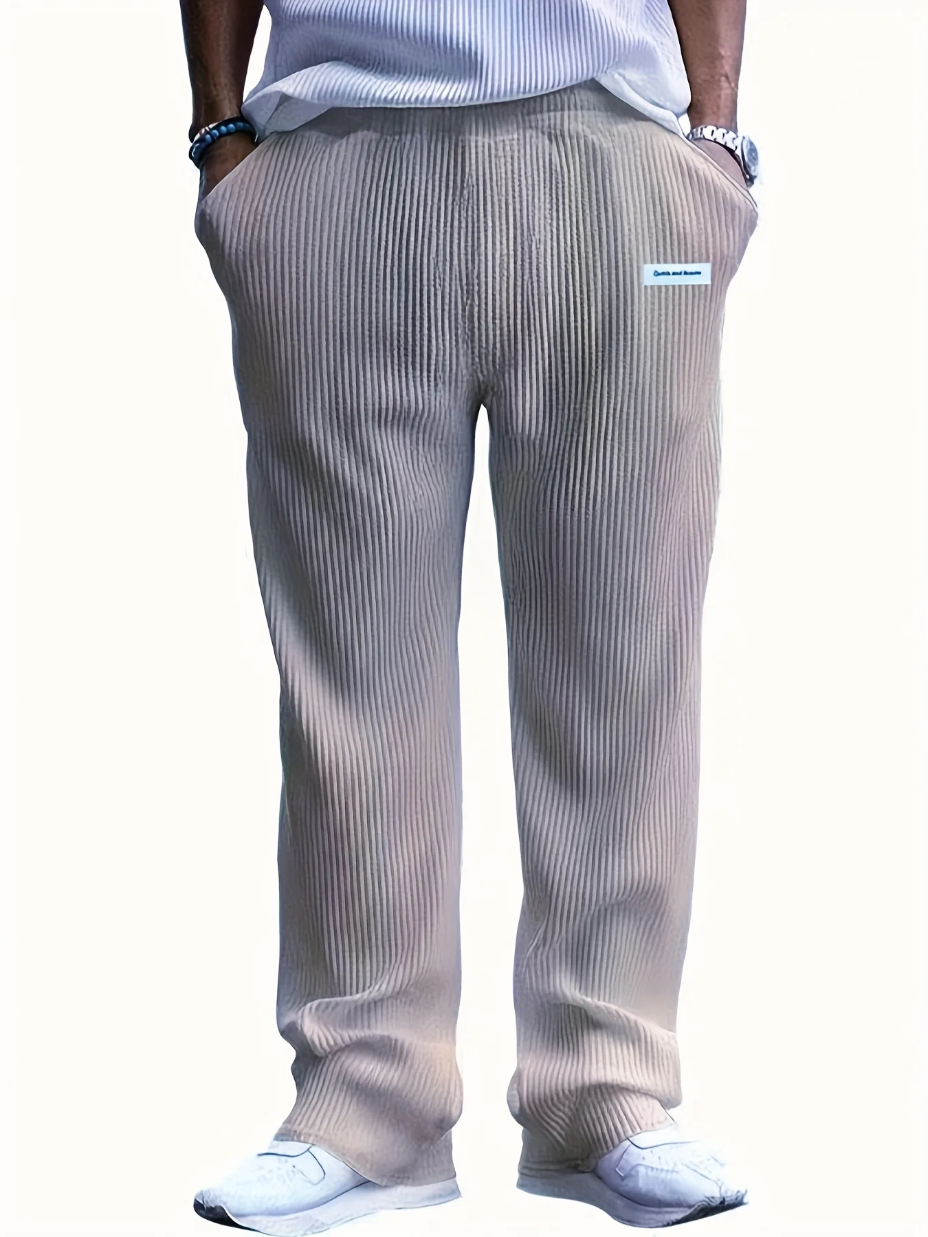 

Men's corduroy loose European size hanging multi-functional casual straight leg pants, suitable for daily travel