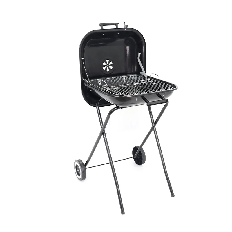 

Customized trolley folding barbecue grill outdoor camping portable folding barbecue grill outdoor camping