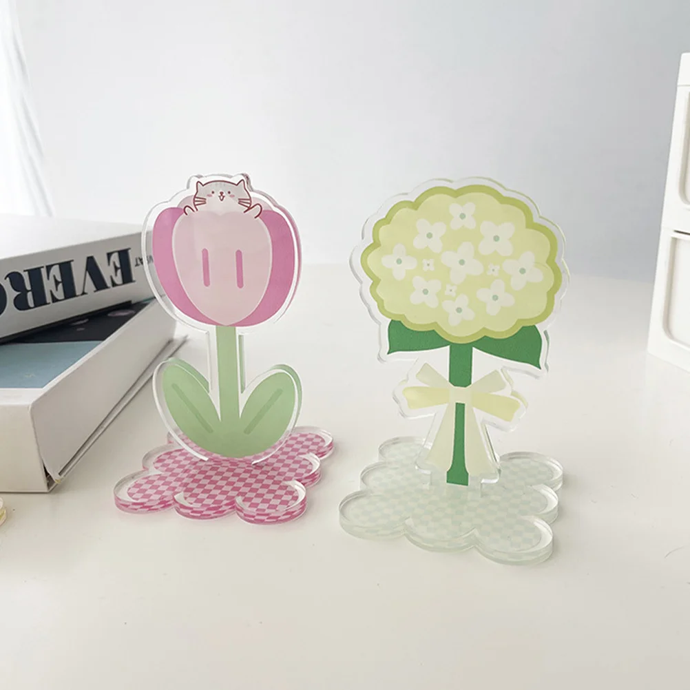 

4pcs Flowers Shaped Note Clips Acrylic Memo Clip For Home Office Photo Holder Desktop Message Clip Multipurpose Table Decoration